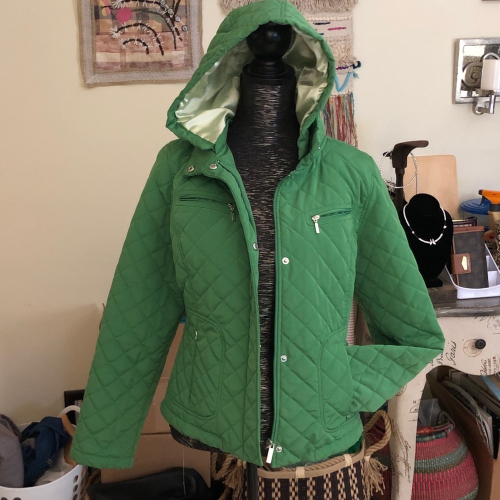 Calvin Klein Spring Green Puffer Hooded Jacket